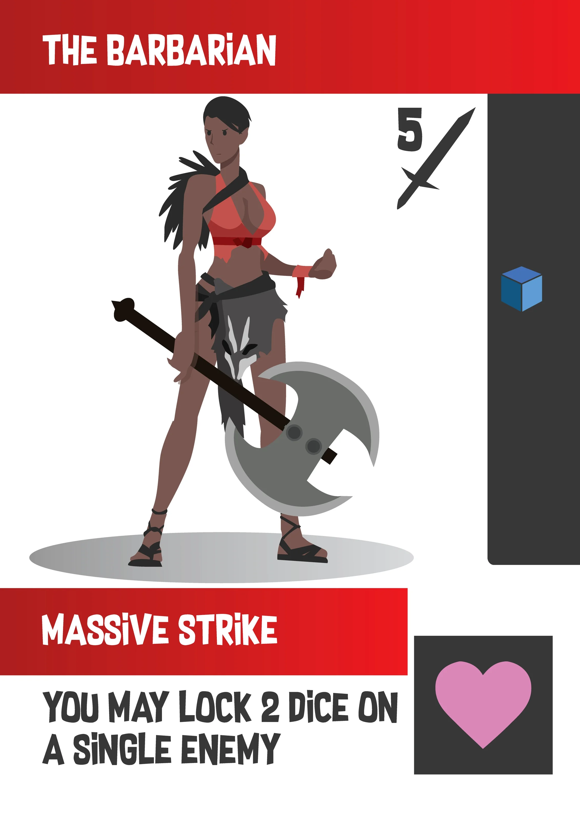 One of the 6 starting heroes available in Dungeon Divers 1st Edition - The Barbarian!