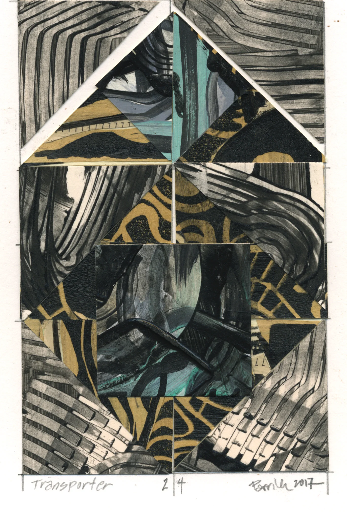 Transporter, 2017, 6X4 inches, paper collage