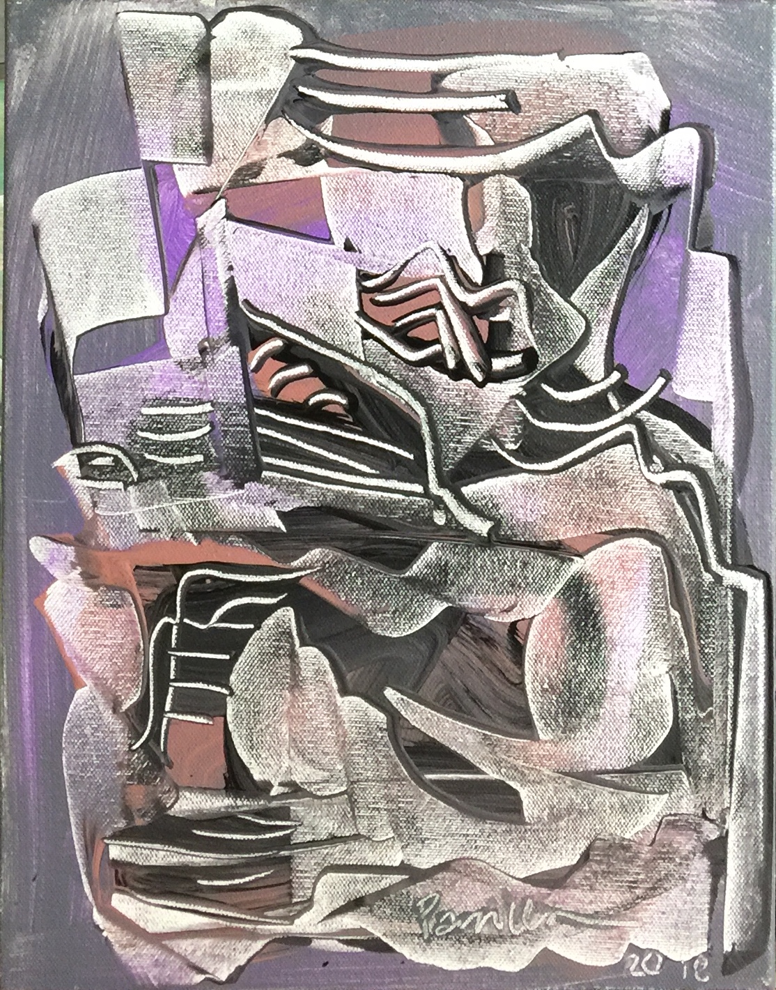  Historian, 2018, 14" x 11", Acrylic on Canvas 