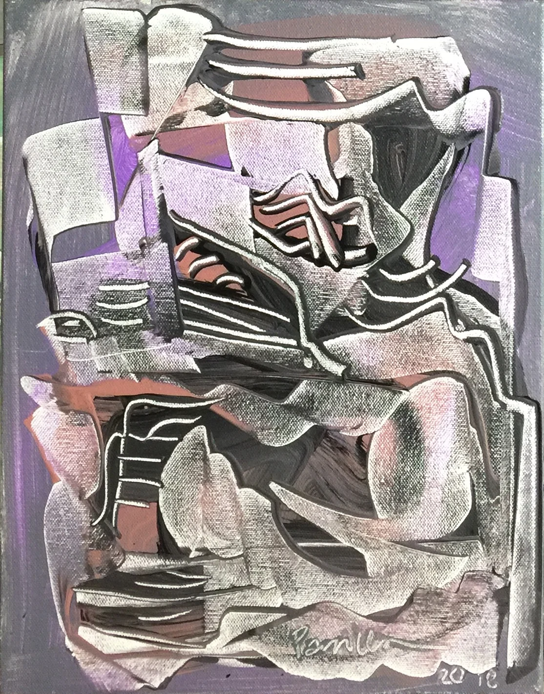 Historian, 2018, 14X11 inches, acrylic on canvas