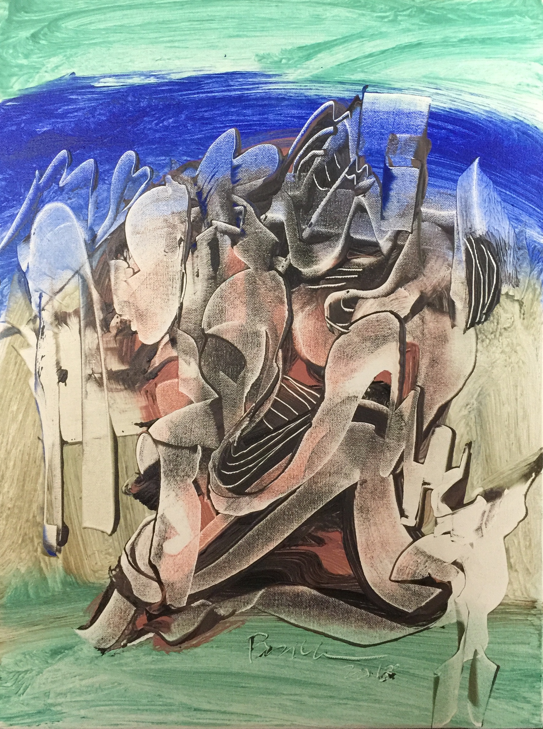  Wares, 2018, 24" x 18", Acrylic on Canvas 