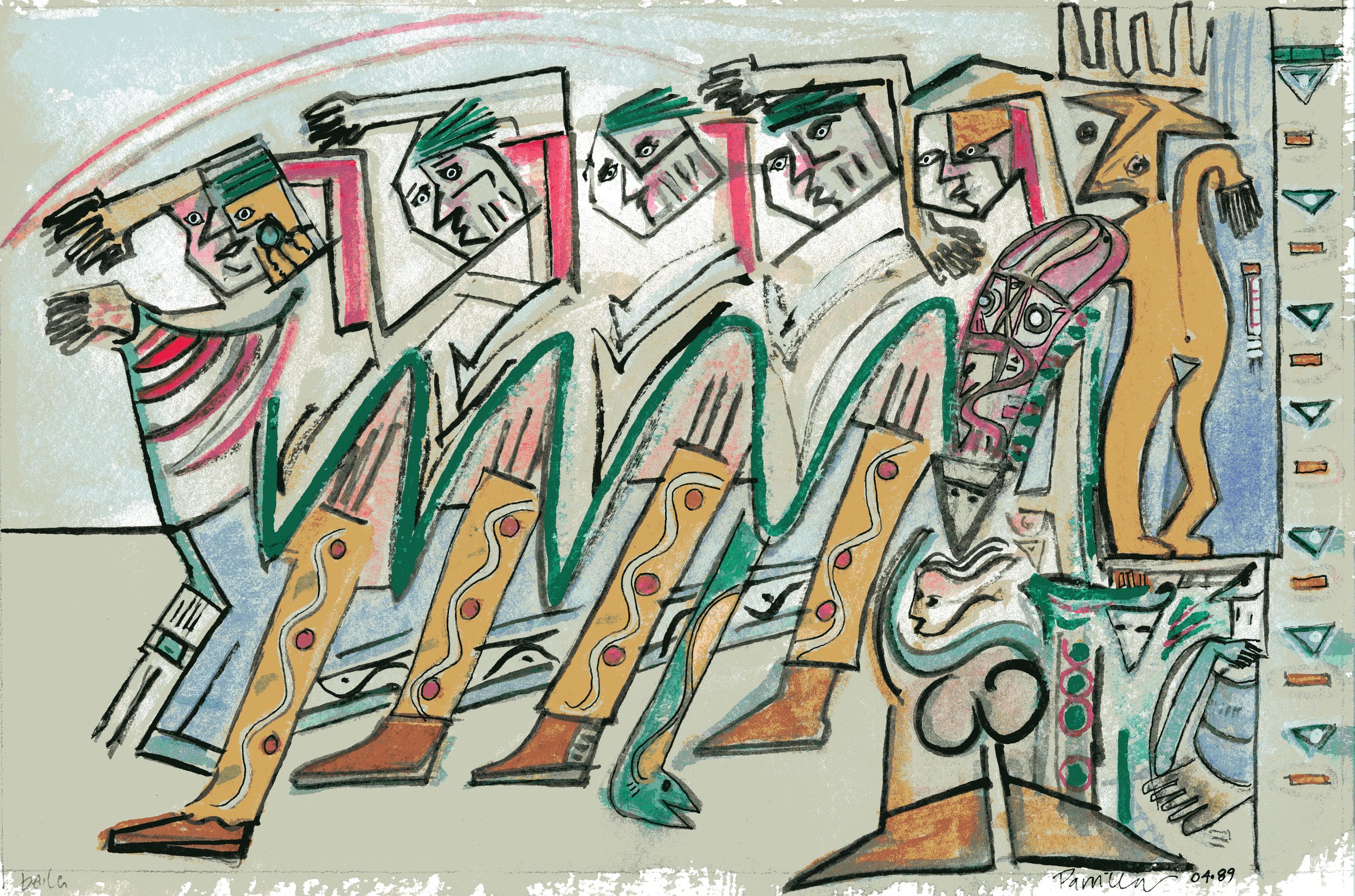Baile 1989, 9X12 inches, gouache on paper