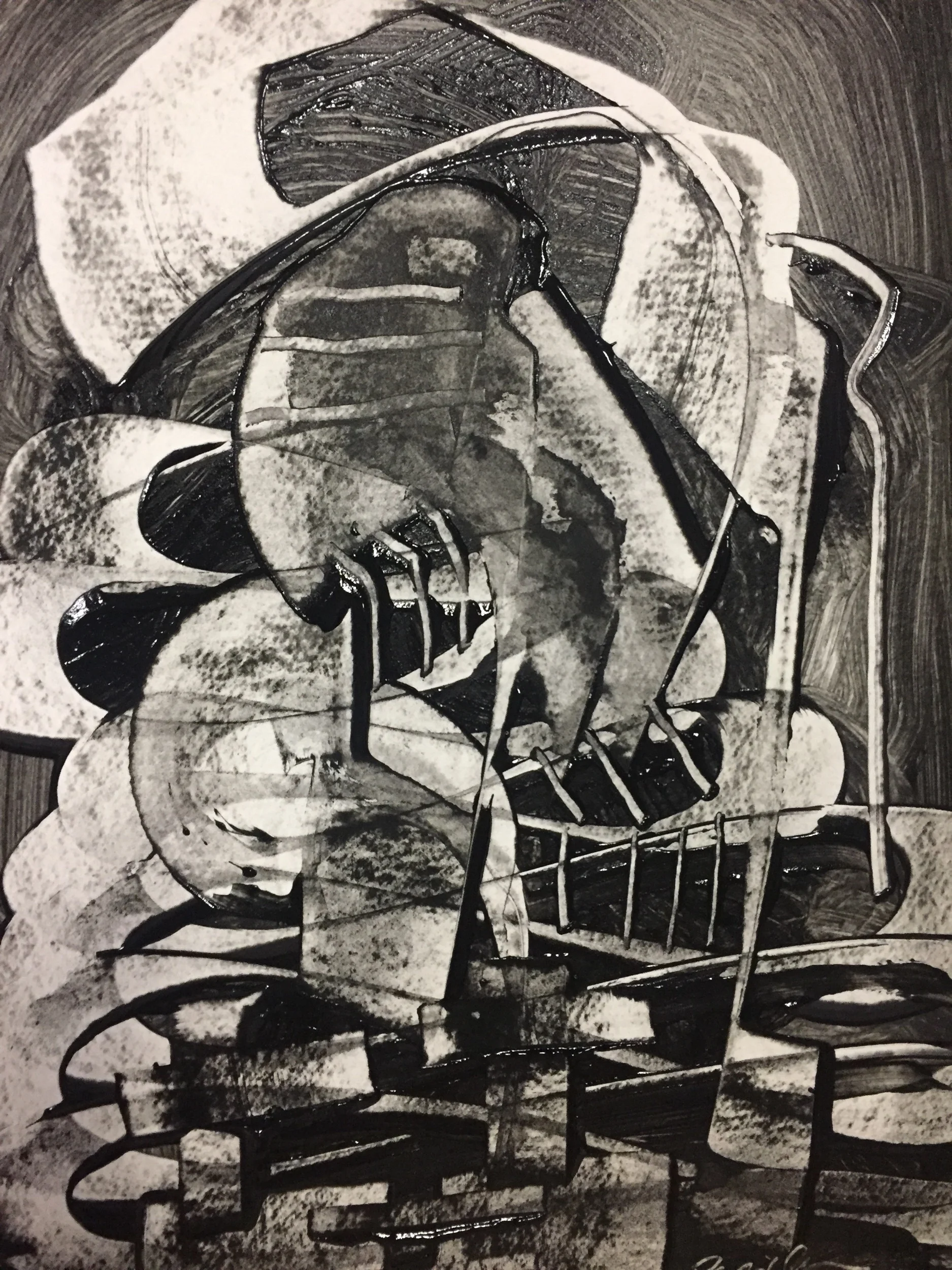 The Lecturer, 2019, 12X9 inches, acrylic on paper