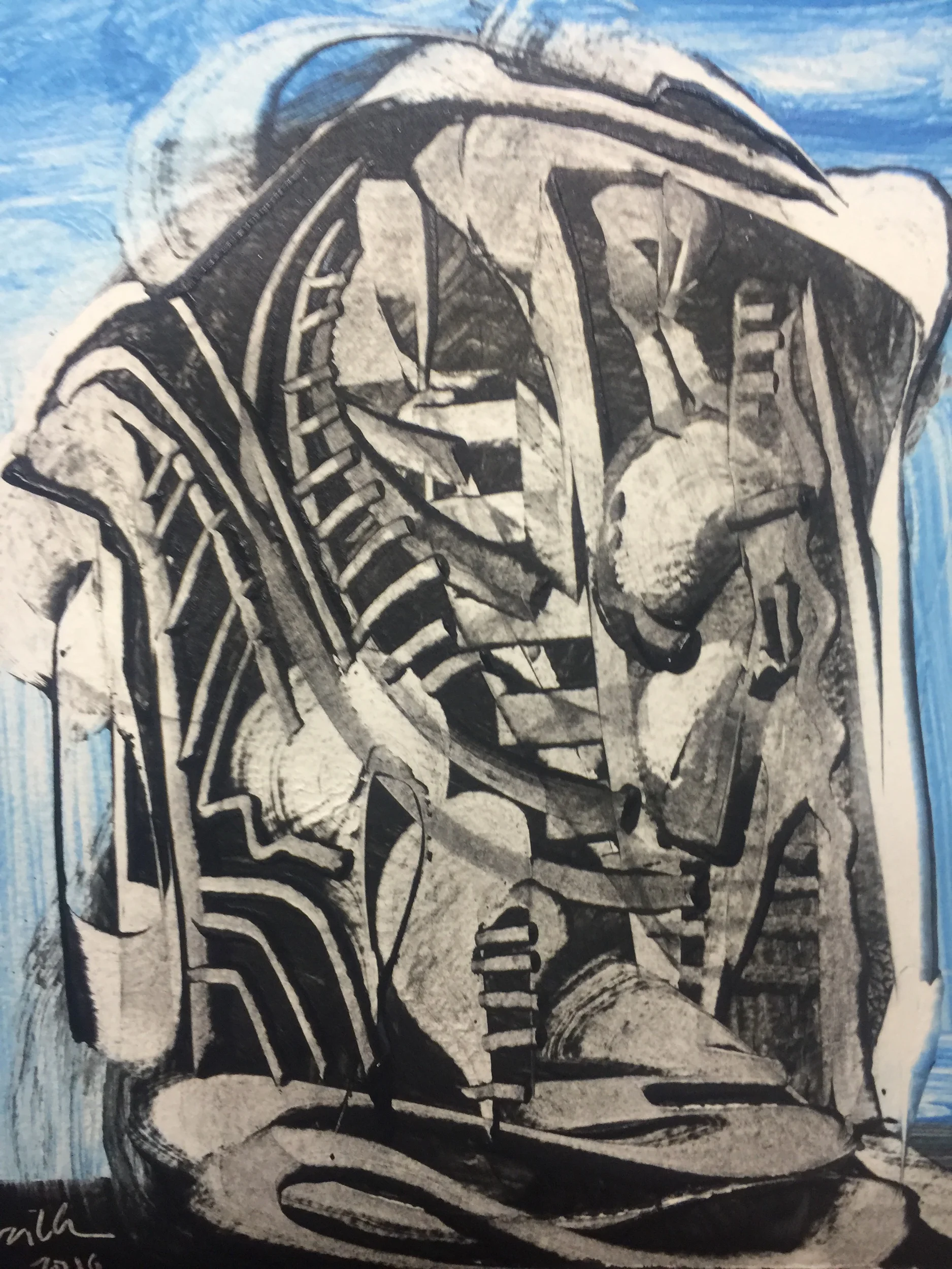 Tent, 2019, 9X12 inches, acrylic on paper