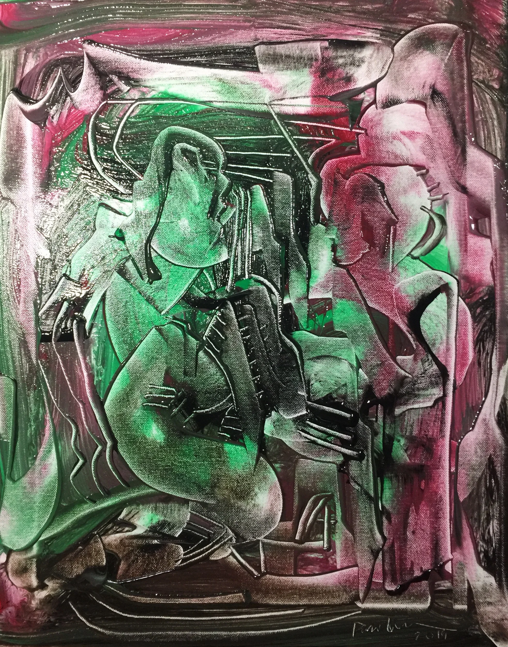 The Speaker, 2019, 14X11 inches, acrylic on canvas