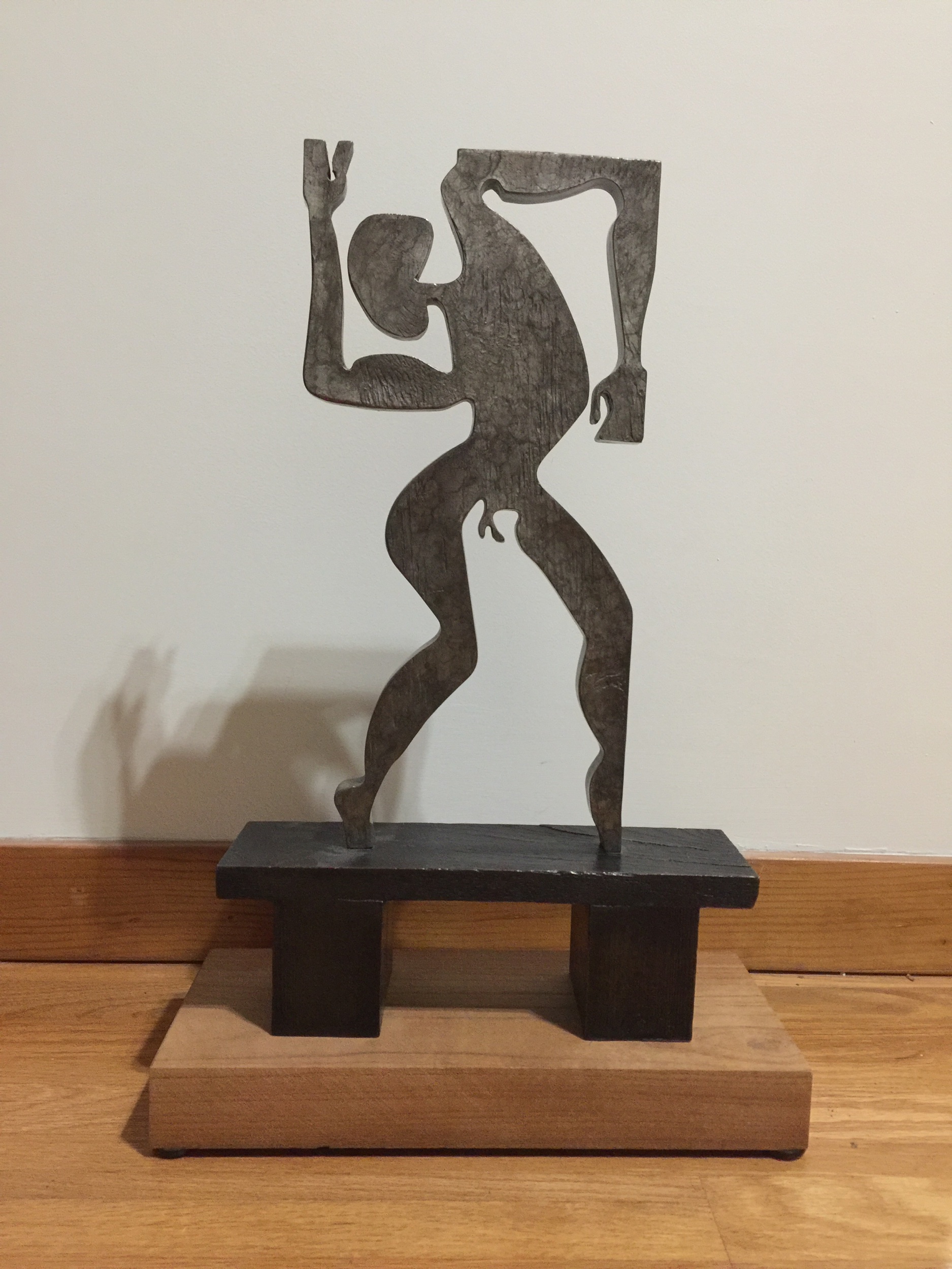 Dancer, 2016, Bronze Sculpture (1 of 8) 23X13.5X6 inches, bronze on wood