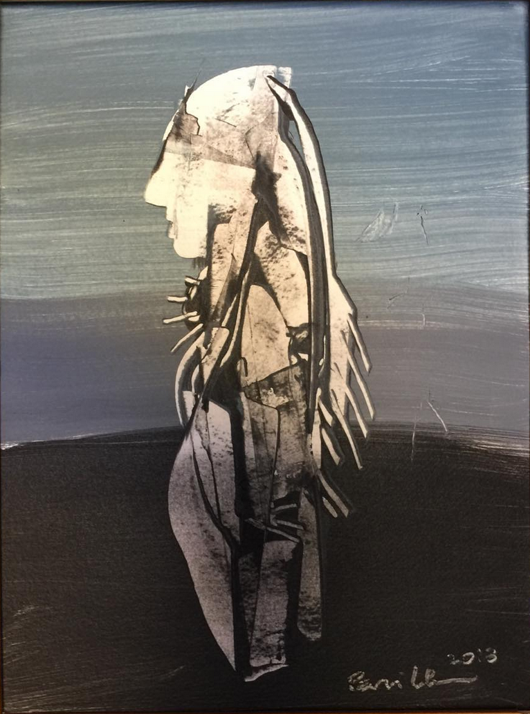  Skin on Skin, 2018, 9” x 12”, Acrylic on Paper 