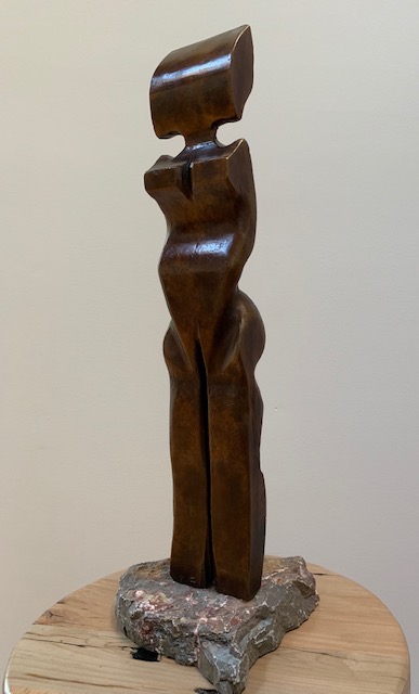 Coatlicue, 2016, (1 of 8), 22 X 7 X 7 inches, bronze on granite