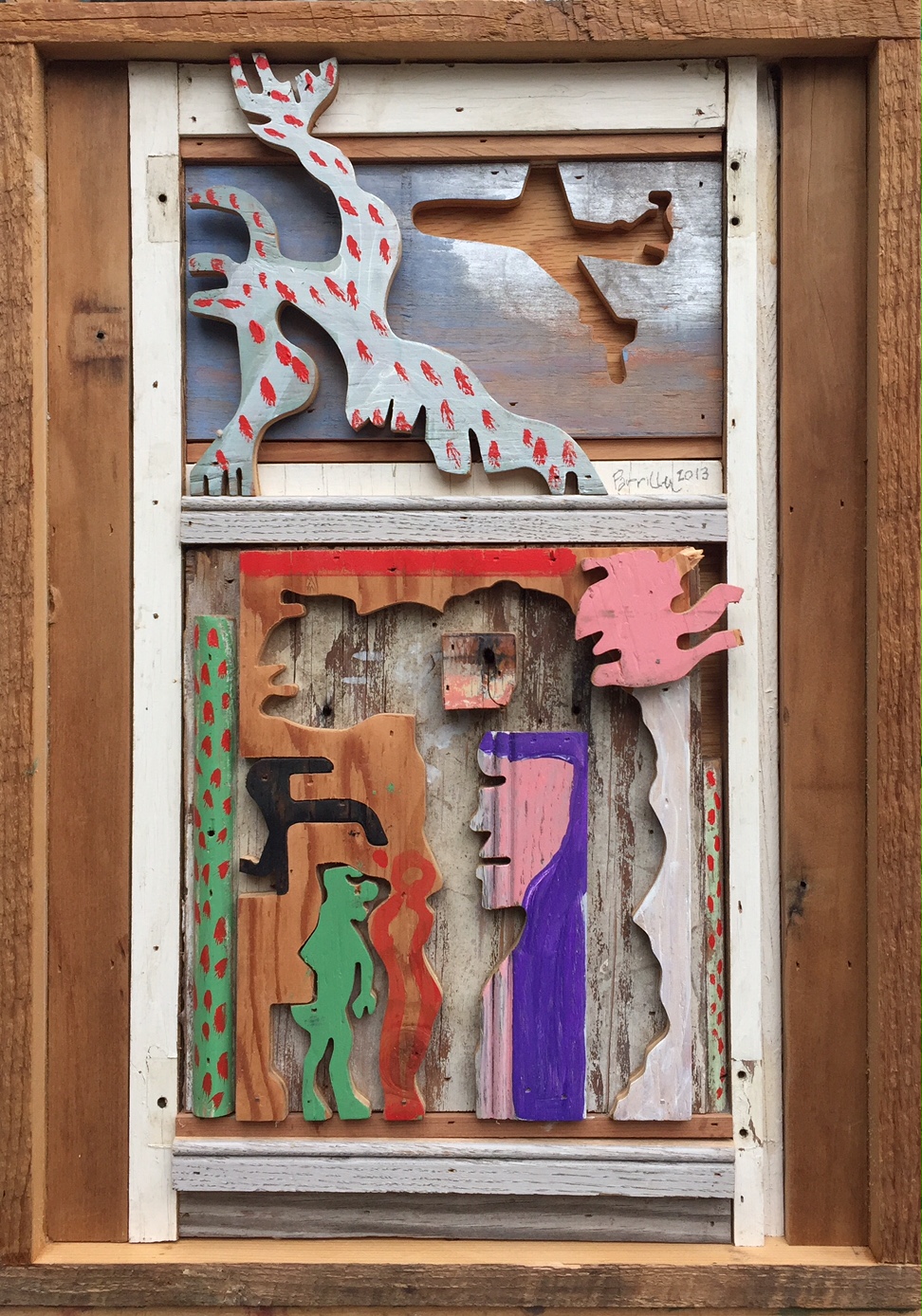 Third Drone Home, 2013, 22.5 X 16 inches, acrylic on wood relief and panel