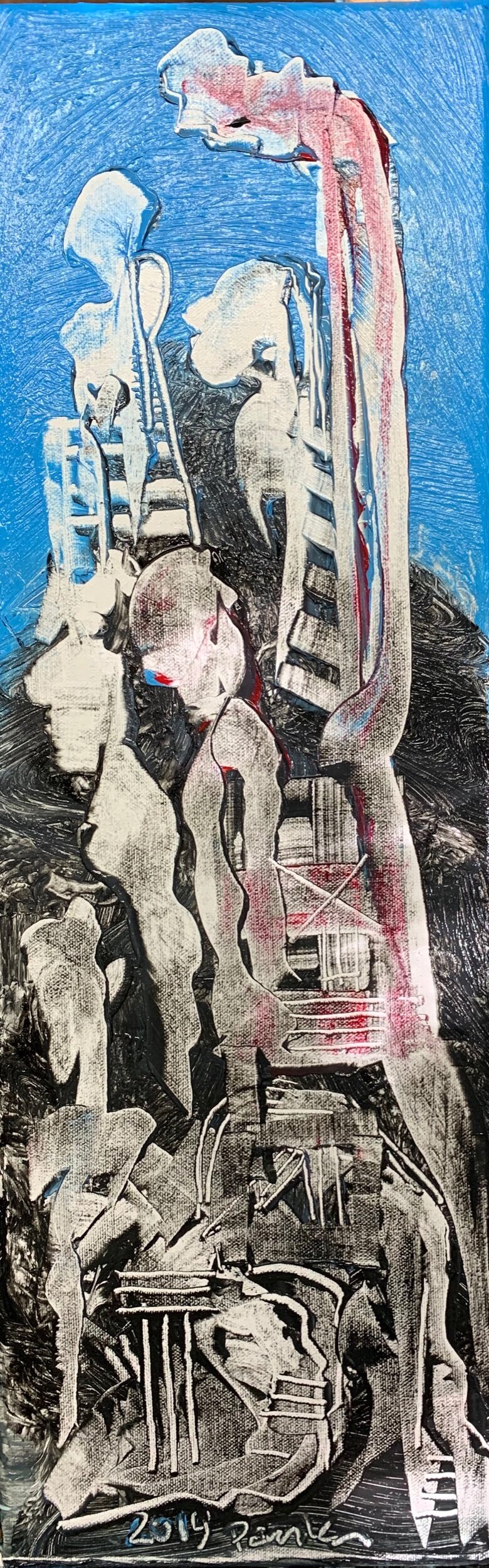 "Waiting" 2019 Acrylic on canvas 24"x8"
