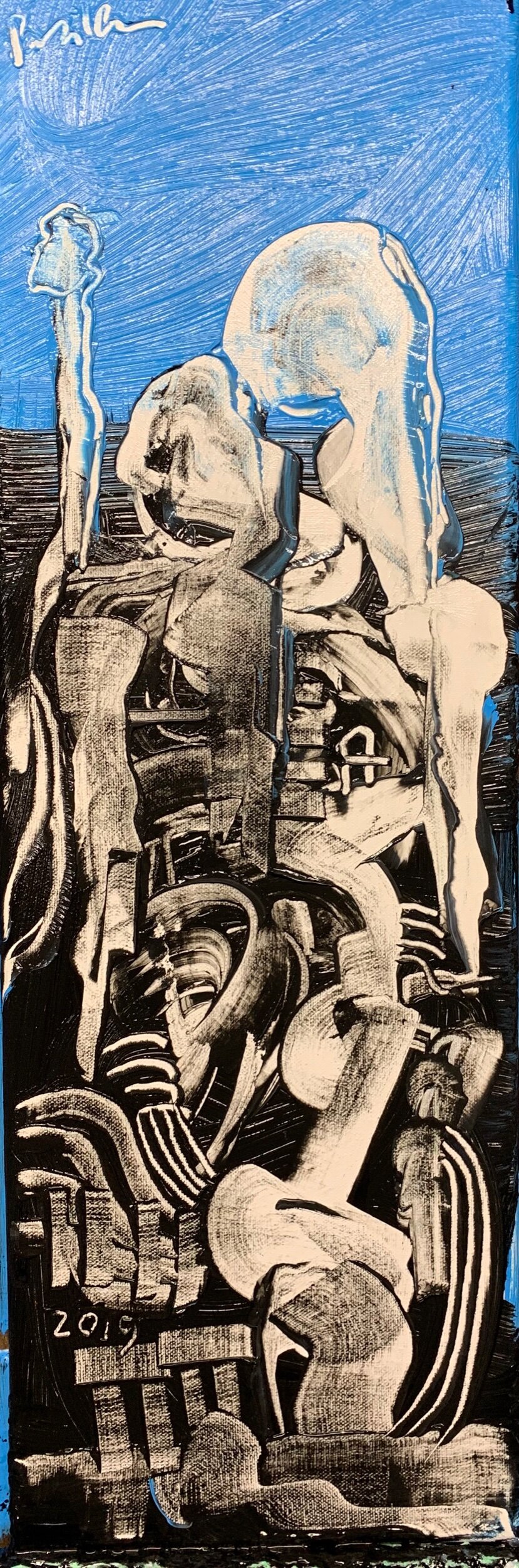 "Leaning Woman" 2019 Acrylic on canvas 24"x8"