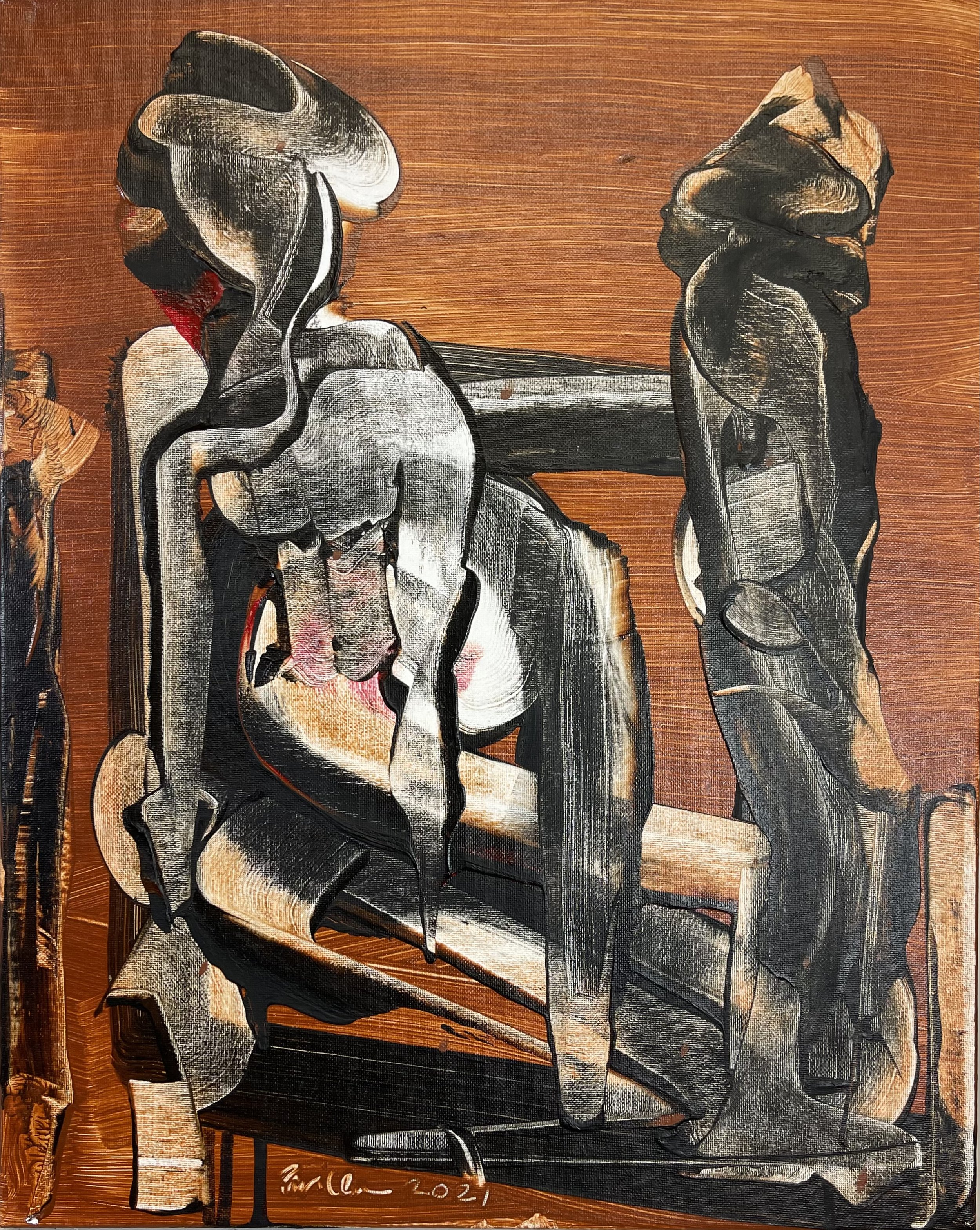  Duo, 2021, 20” x 16”, Acrylic on Canvas 