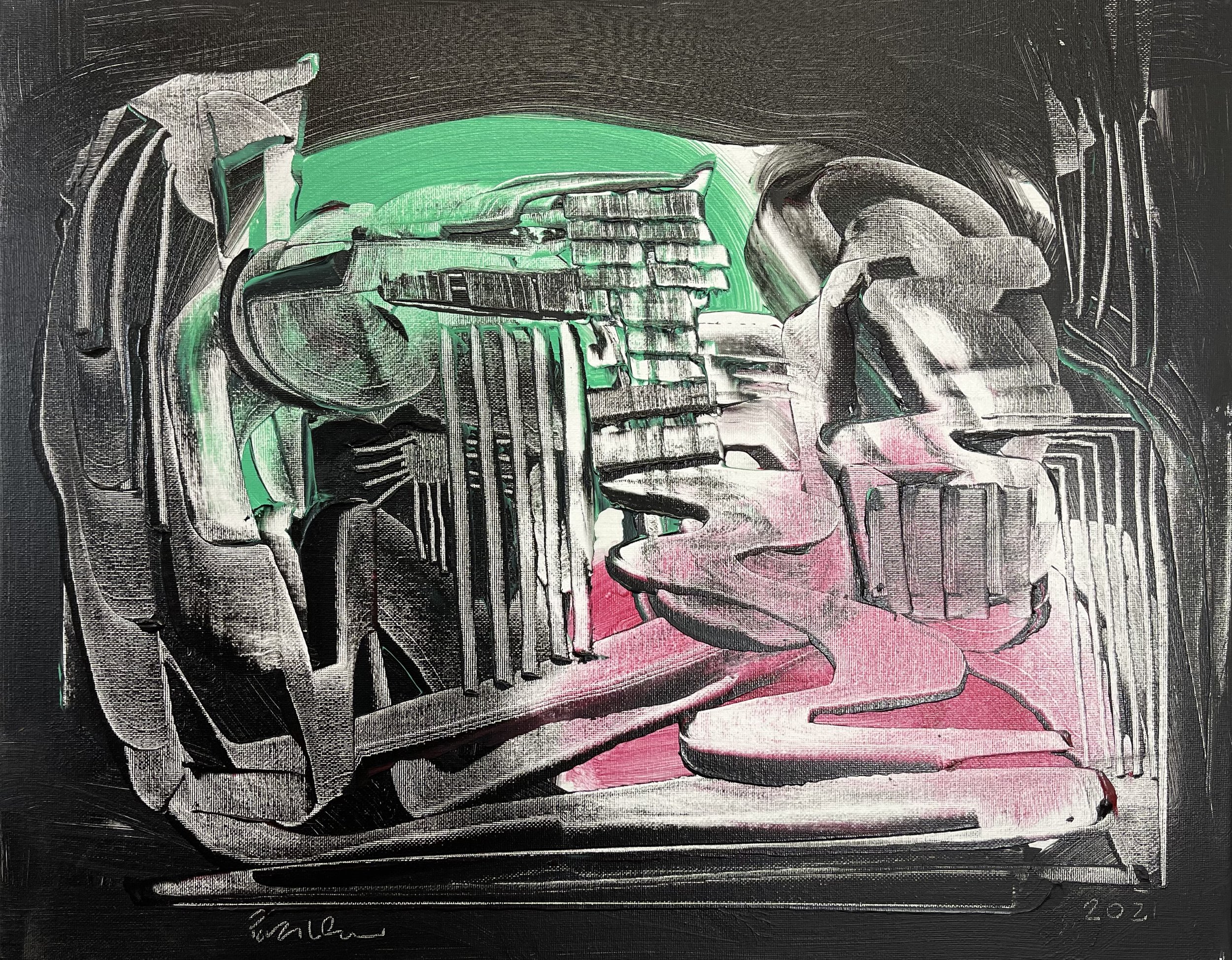  Sitting Horse, 2021, 16” x 20”, Acrylic on Canvas 