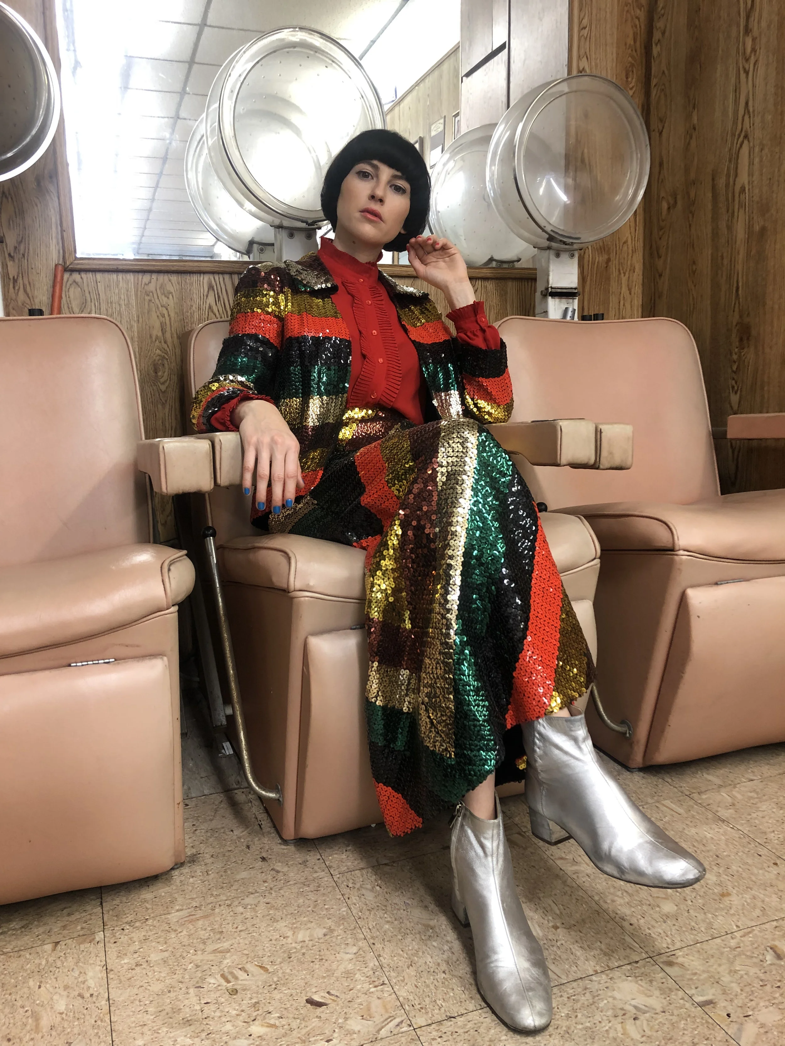 Sam wears Archive01. 2 pieces sequin ensemble available for rental. For further inquiries email me at isabelle@isabellesaubadu.com