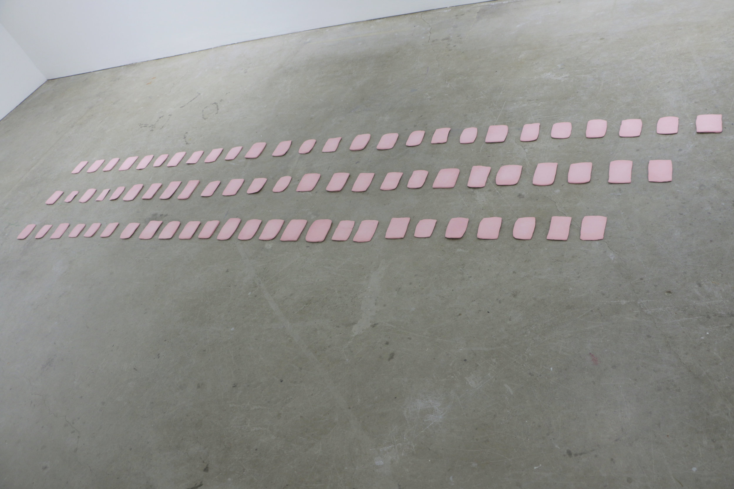   Fragile State , 2018, pink porcelain  Documentation before the smashing. 