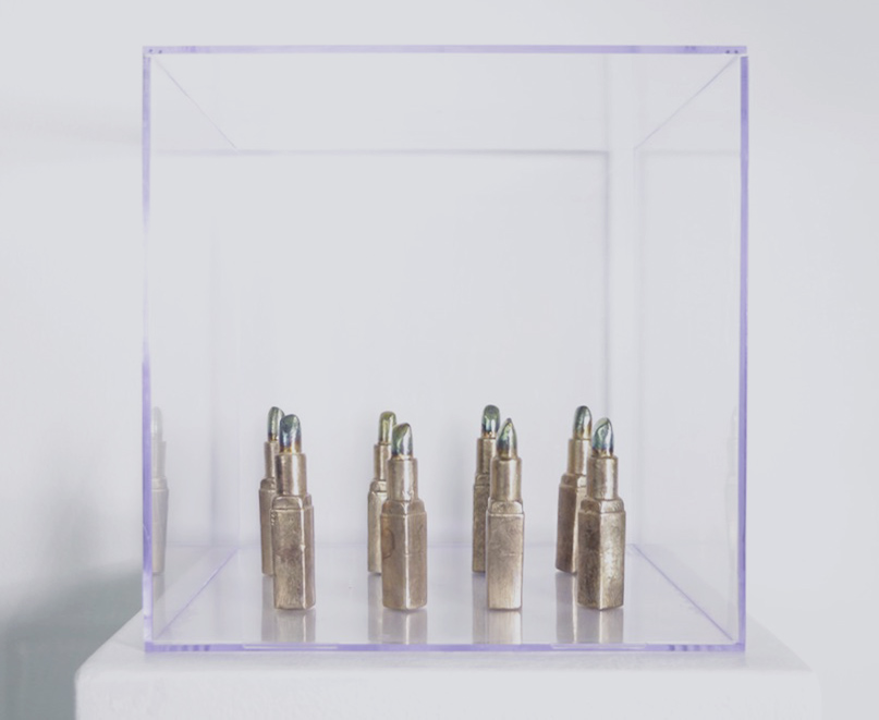   Bronze Lipsticks , 2017, various dimensions, bronze and plexiglass 