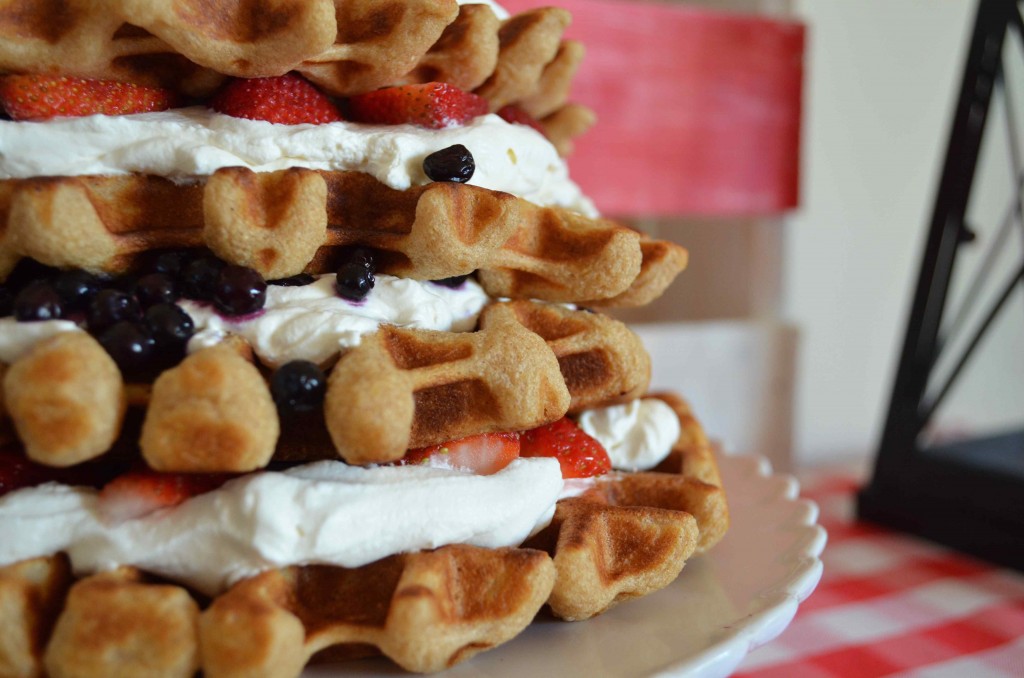 Waffle Cake with Maple Mascarpone Whipped Cream — From Scratch with ...