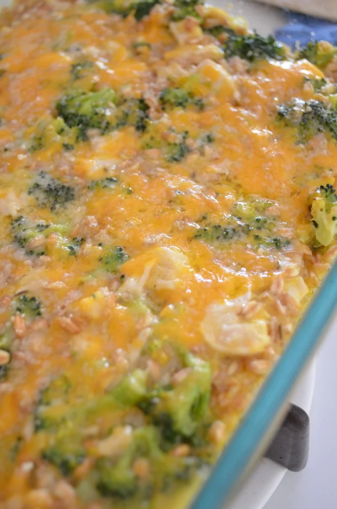 Cheesy Farro, Chicken, and Broccoli Casserole — From Scratch with Maria
