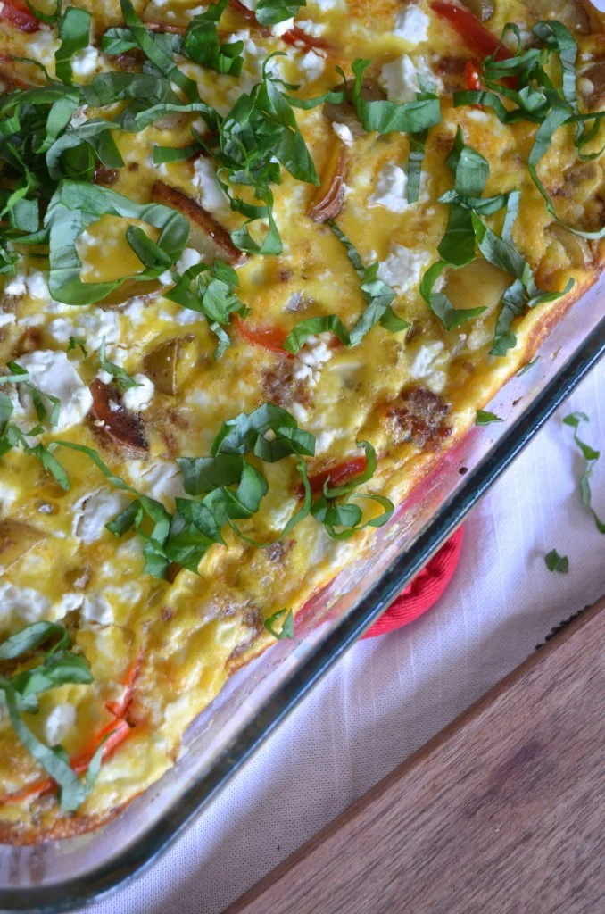 Sausage, Pepper, and Potato Breakfast Casserole — From Scratch with