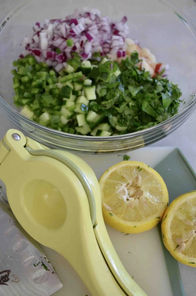 Salmon with Peach and Cucumber Salsa
