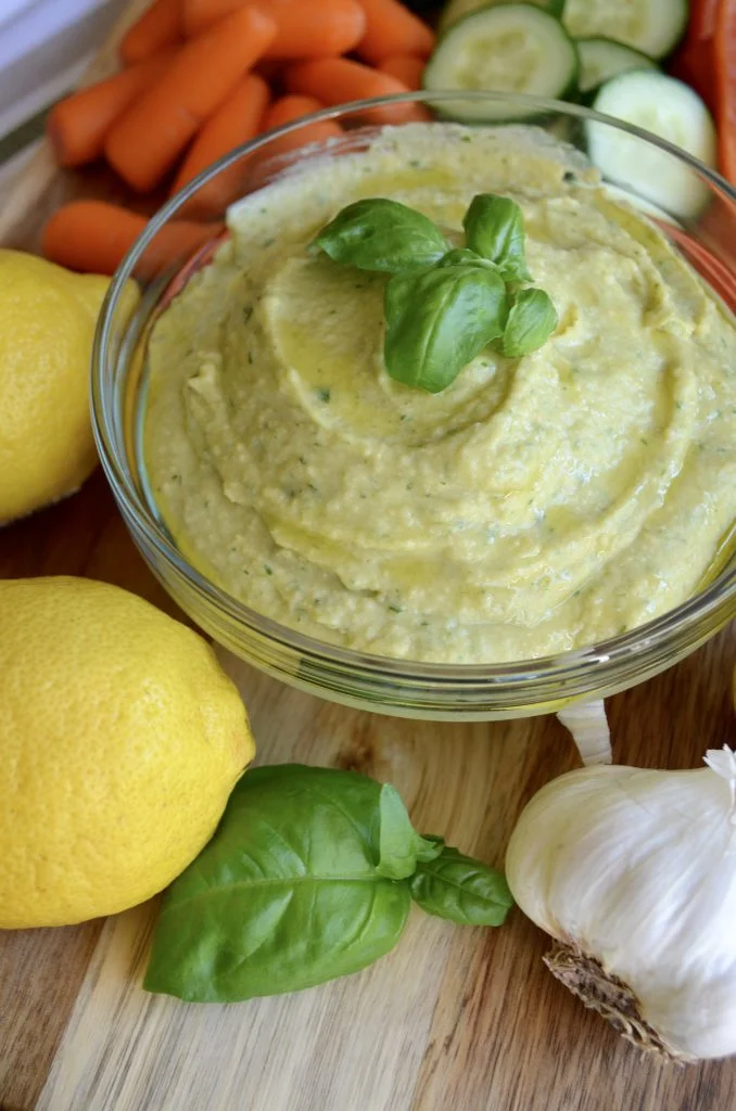 Lemon and Basil Hummus