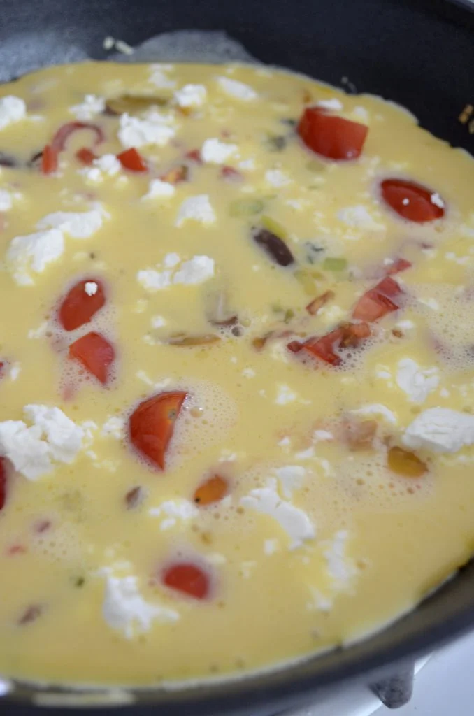 Leek, Mushroom, Goat Cheese, and Tomato Frittata