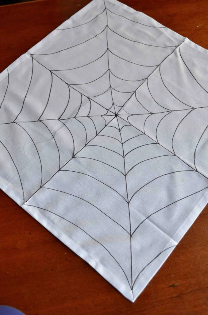 Spiderweb Napkins With Sparkly Spider Napkin Ring