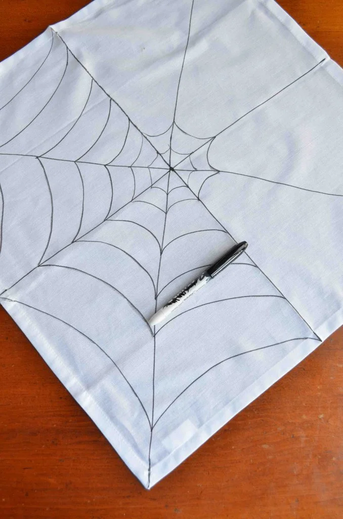 Spiderweb Napkins With Sparkly Spider Napkin Ring