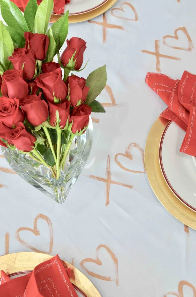 DIY XOXO Tablecloth and Table Runner
