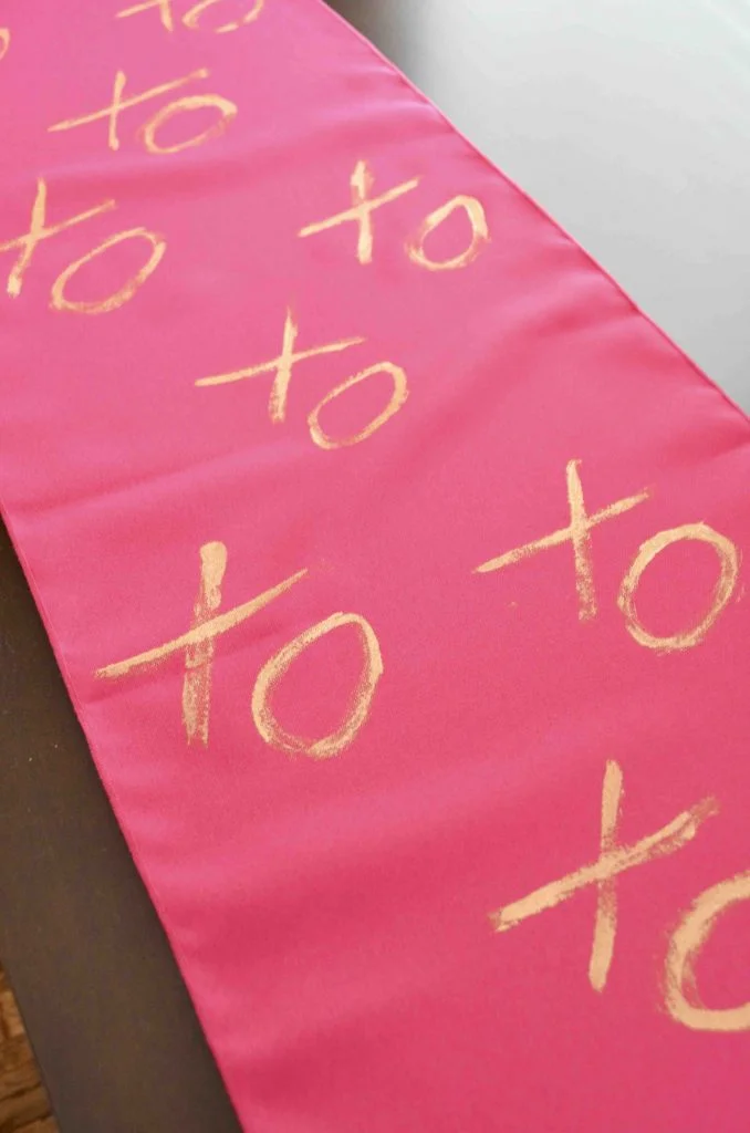 DIY XOXO Tablecloth and Table Runner