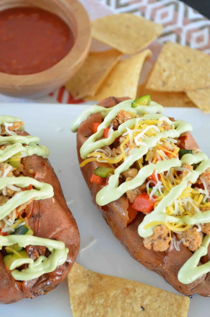 Sweet Potato Tacos with Avocado Sour Cream