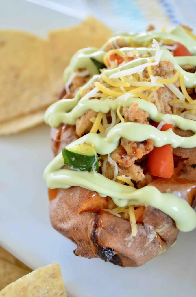 Sweet Potato Tacos with Avocado Sour Cream