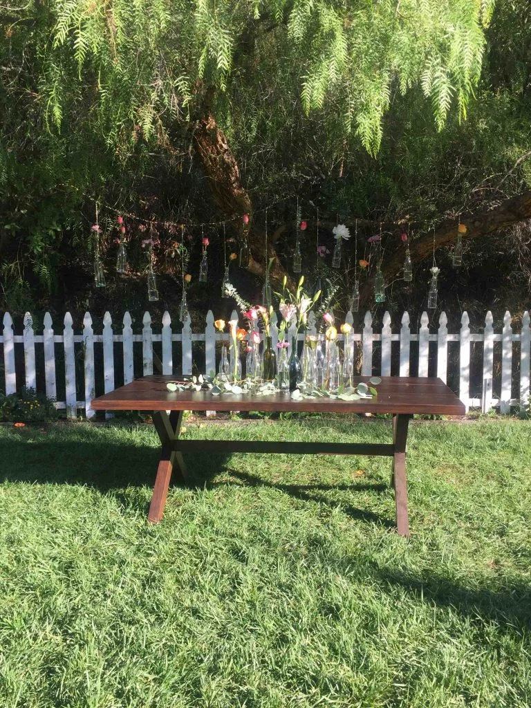 Summer Nights DIY Tablescape with Lights and Flowers