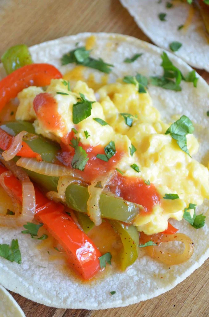 Breakfast Tacos with Sour Cream Scrambled Eggs