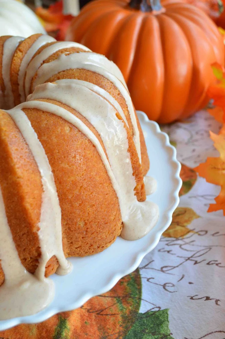 Pumpkin Pound Cake With Spiced Maple Glaze
