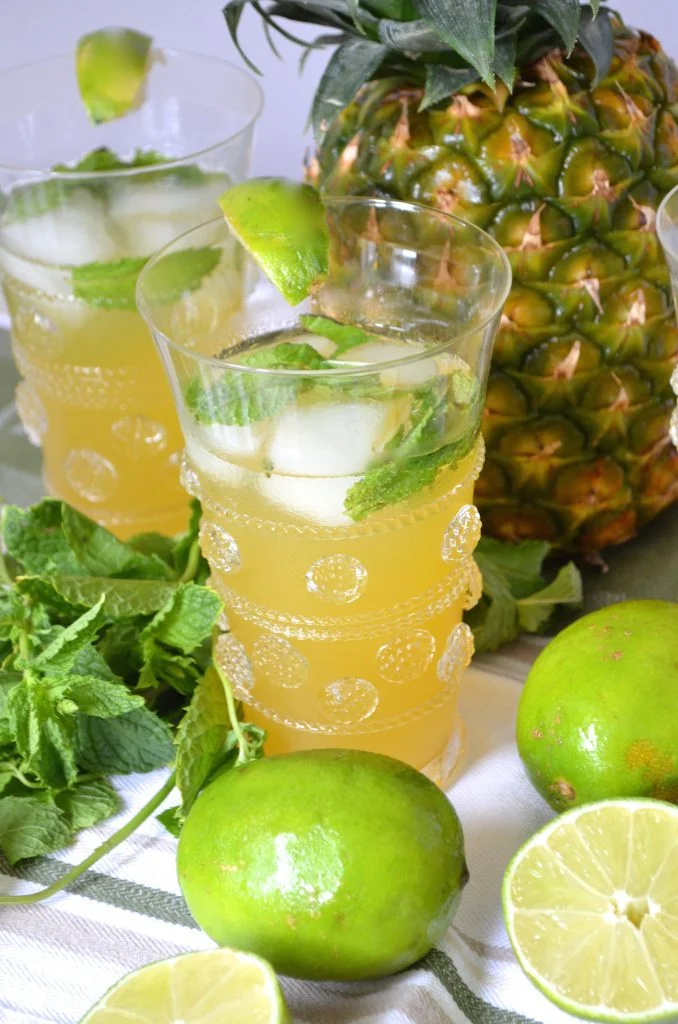 Pineapple, Lime, and Mint Sparkler