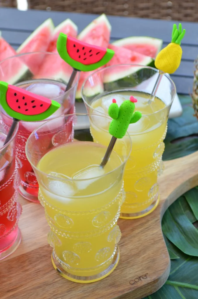 DIY Summer Pineapple, Cactus, and Watermelon Drink Stirrers
