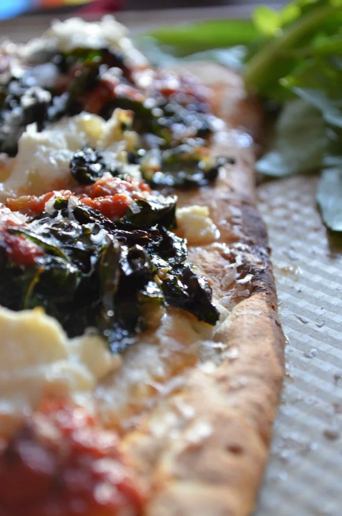 Ricotta and Kale Stonefire Pizza