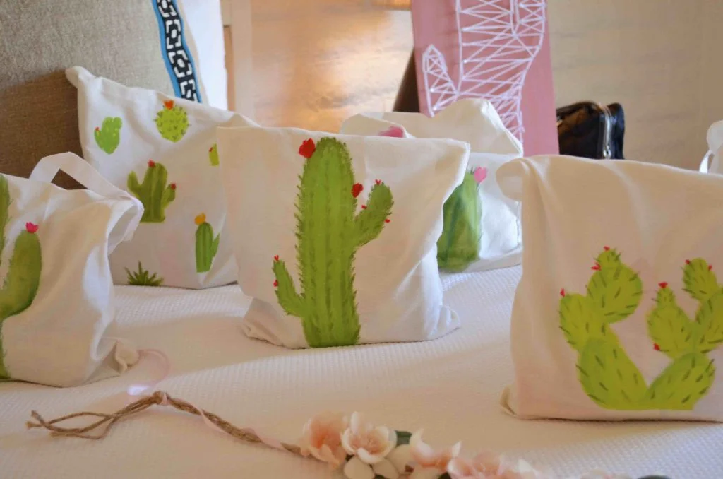 DIY Canvas Cactus Bags