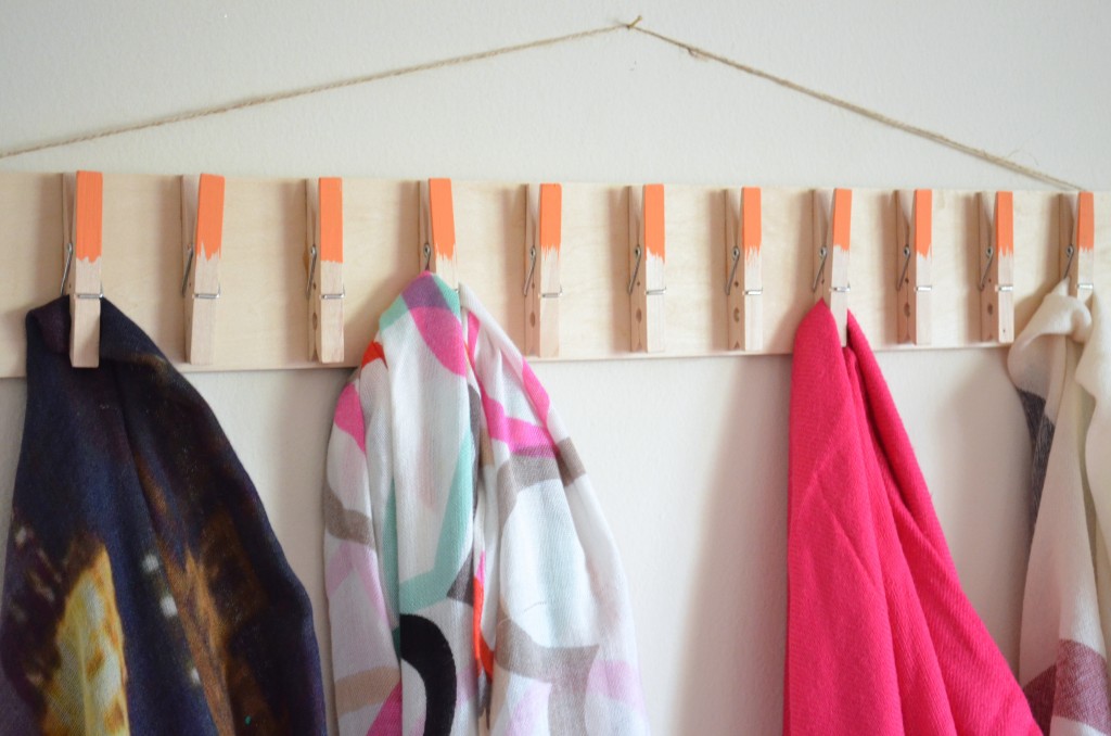 DIY Clothespin Scarf Holder
