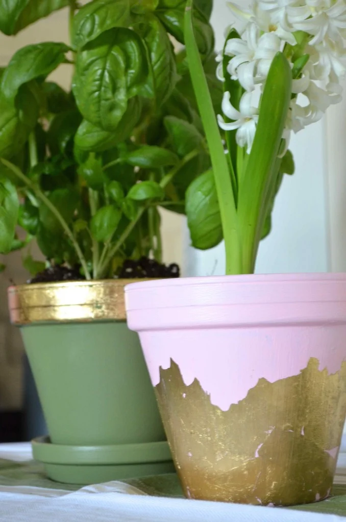 Gold Foil Flower Pots