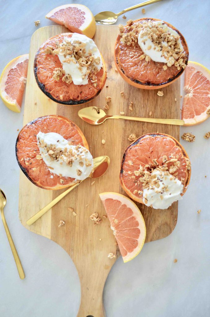 Bruleed Grapefruit with Yogurt and Granola