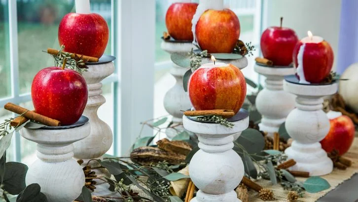 DIY Apple Candle Holder