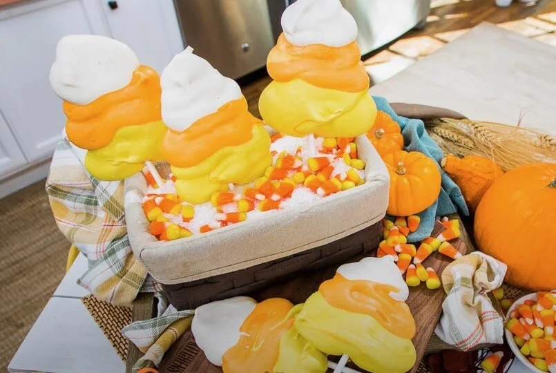 Meringue Candy Corn Lollipops — From Scratch with Maria Provenzano