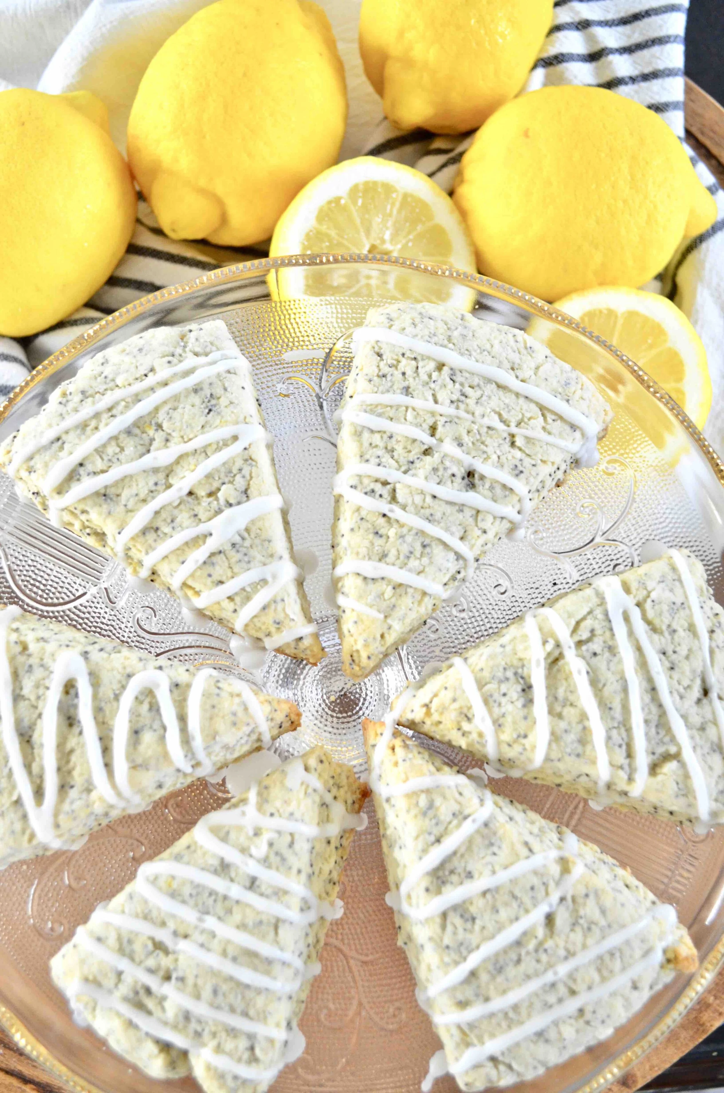 Lemon Poppy Seed Scones With Lemony Glaze 