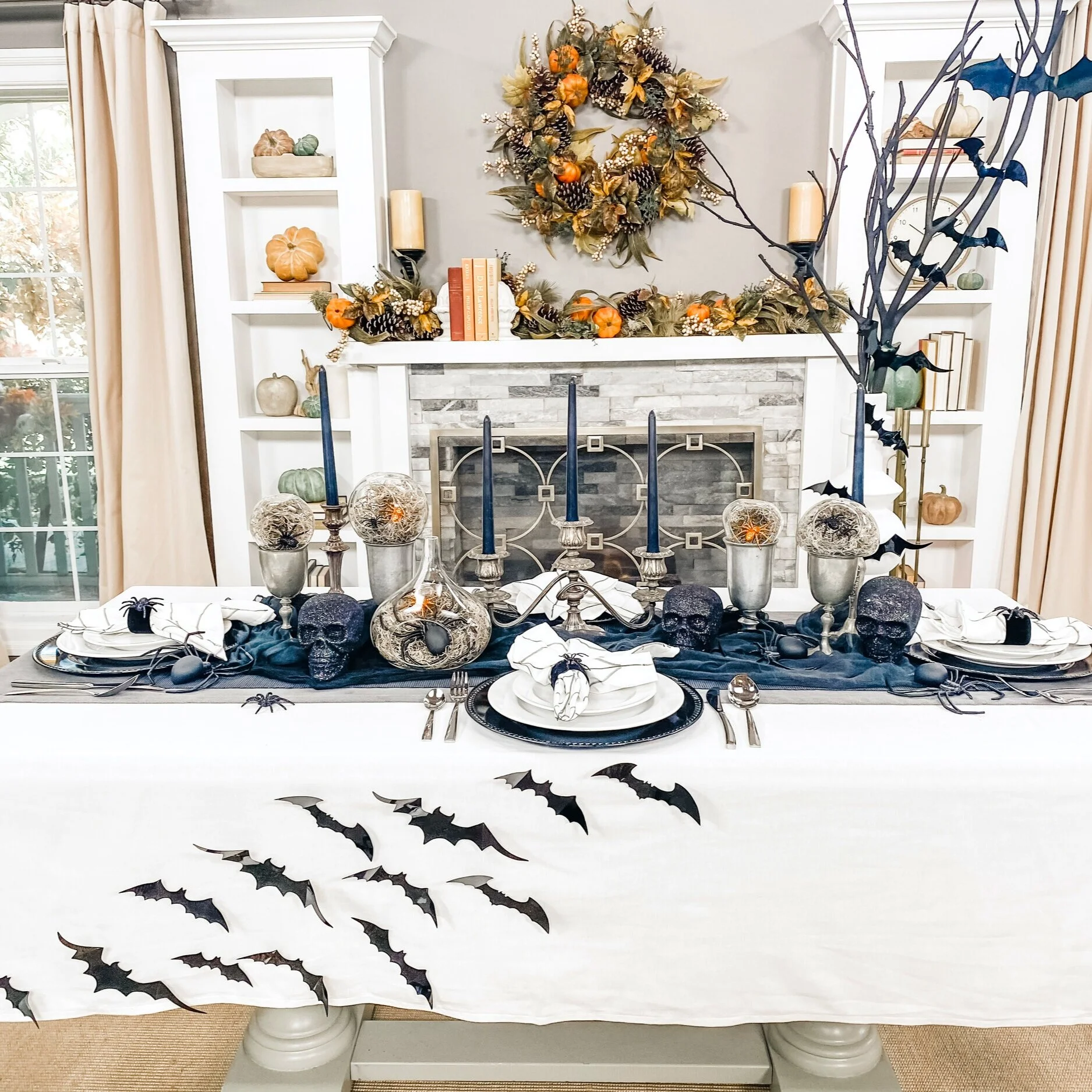 Black and White Chic Halloween Table 