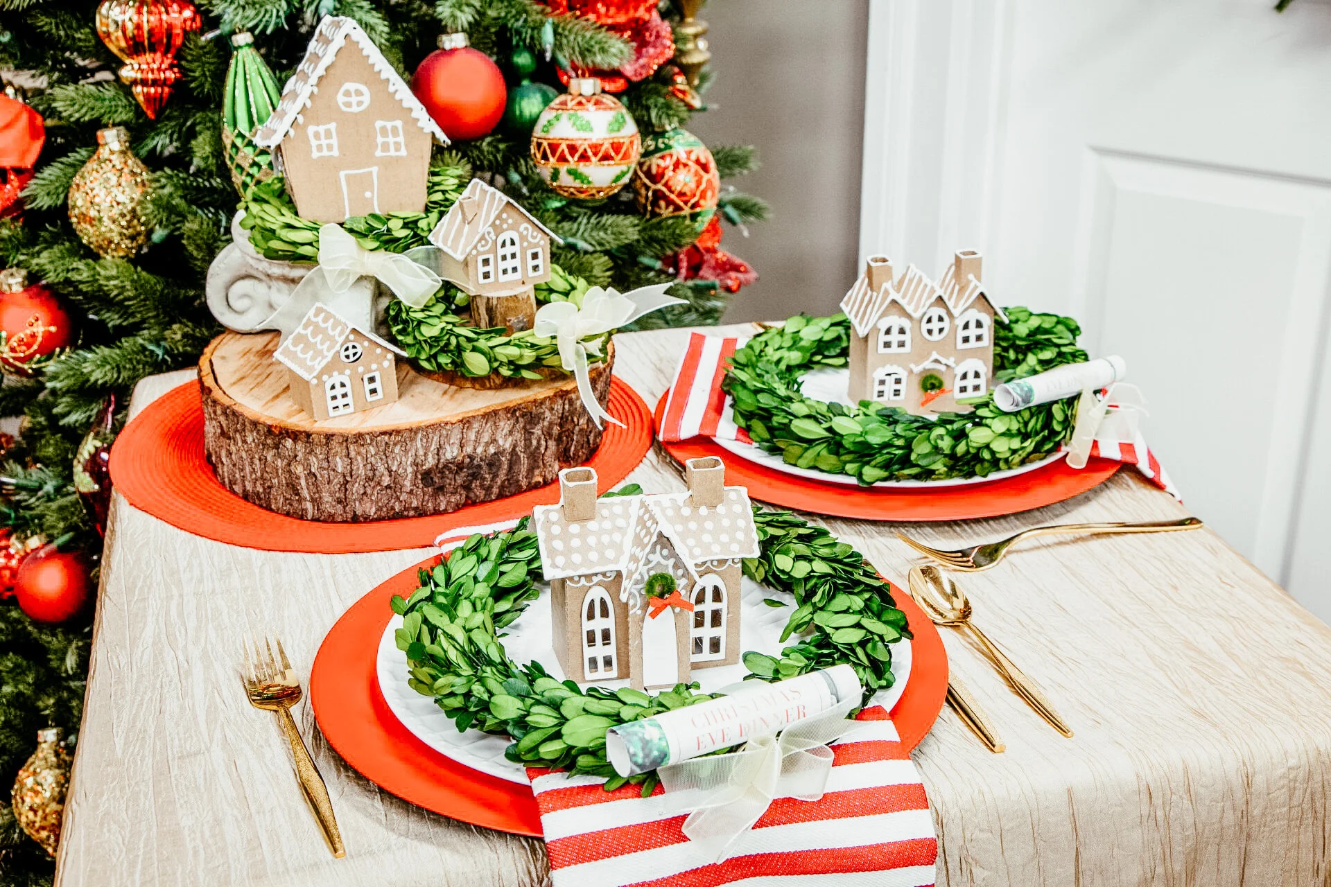 DIY Gingerbread House Place Setting 