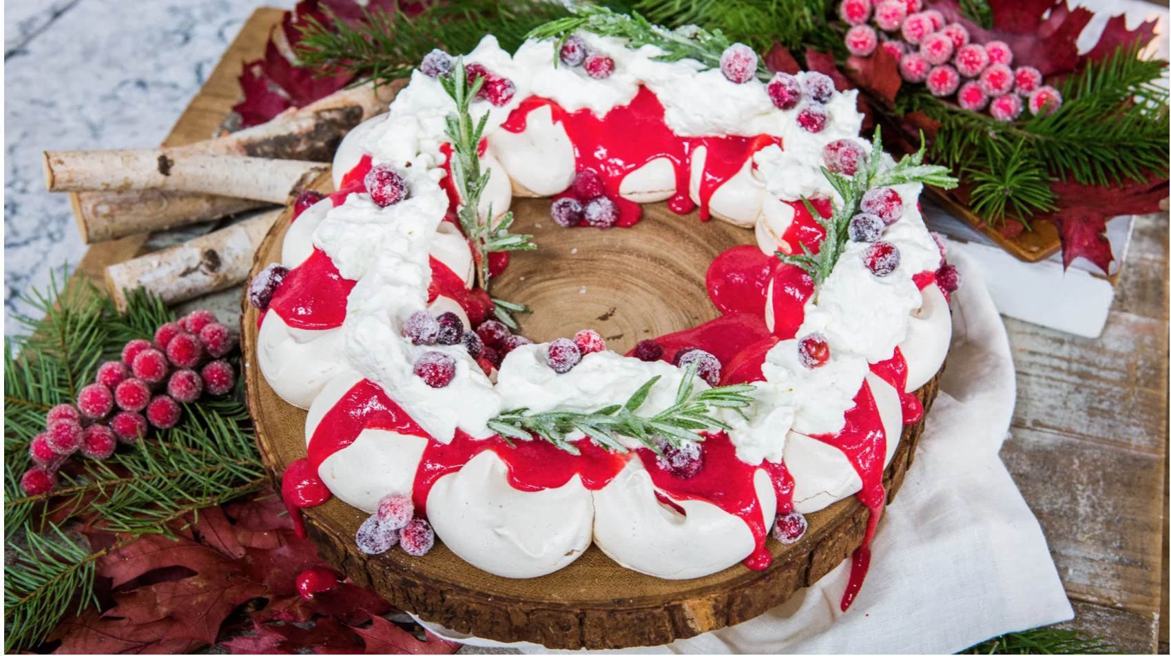 Holiday Cranberry Meringue Wreath
