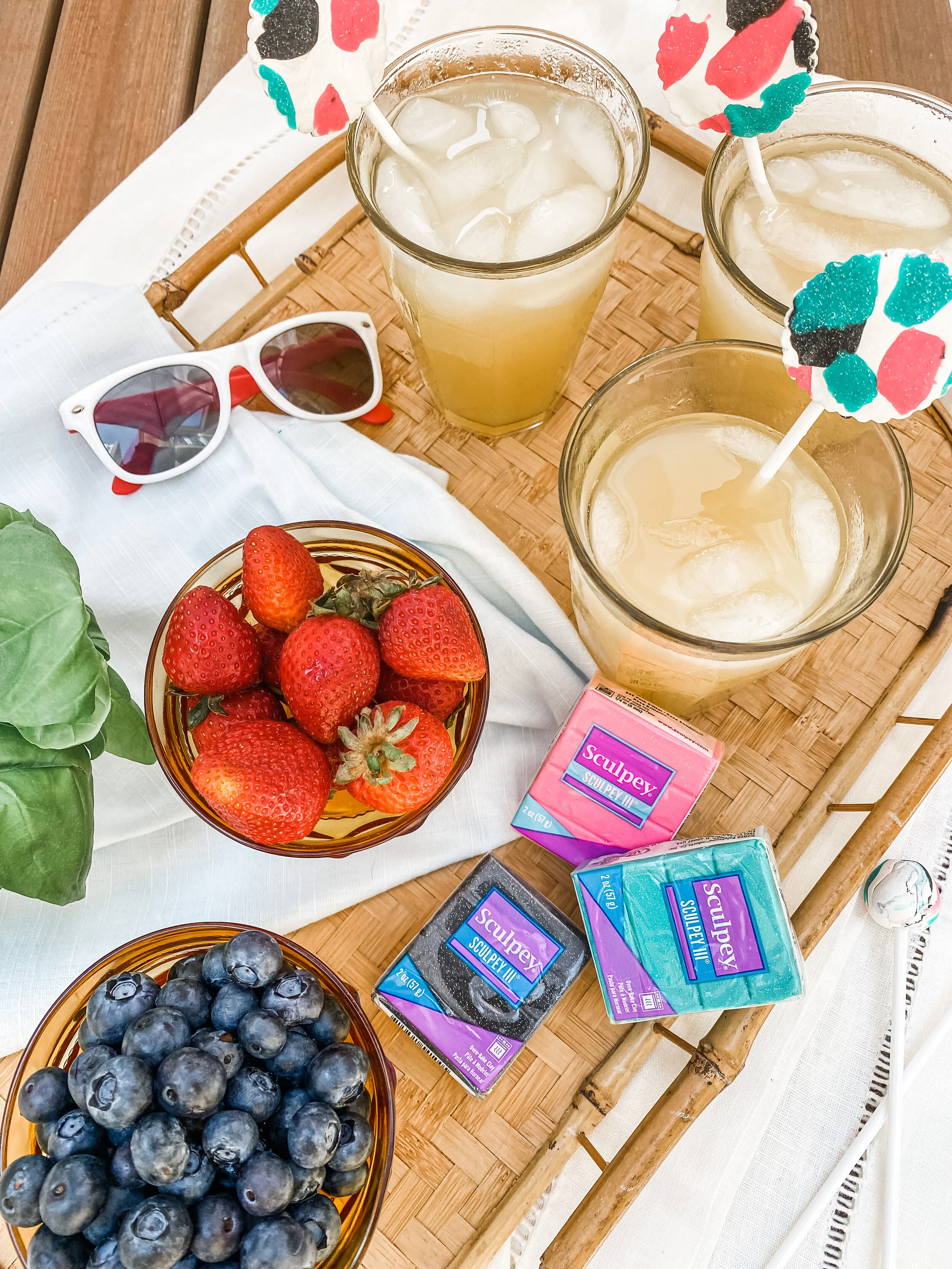 DIY Terrazzo Inspired Clay Drink Stirrers with Sculpey III Clay 