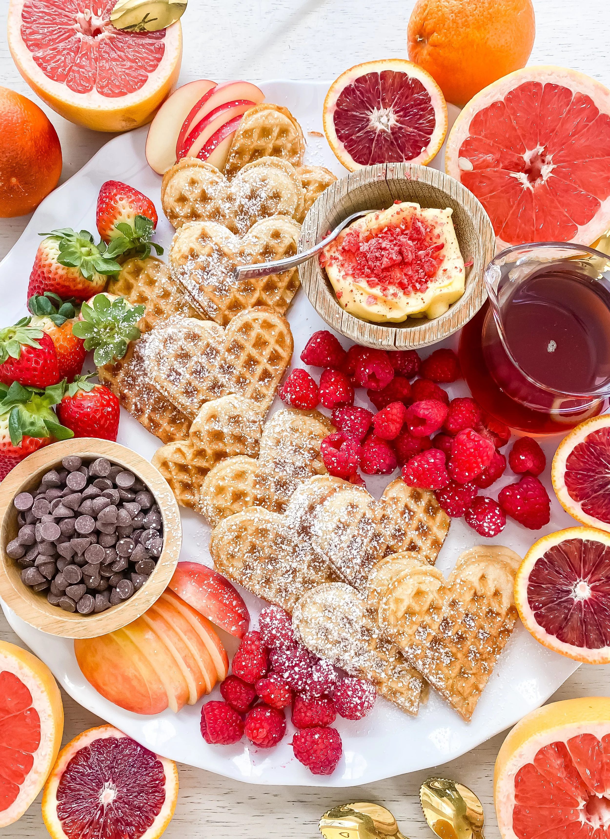 Easy Waffles + A Valentine's Day Breakfast Board 